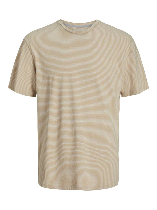 JPRCC T-Skjorte i Lin-blanding Beige Striper