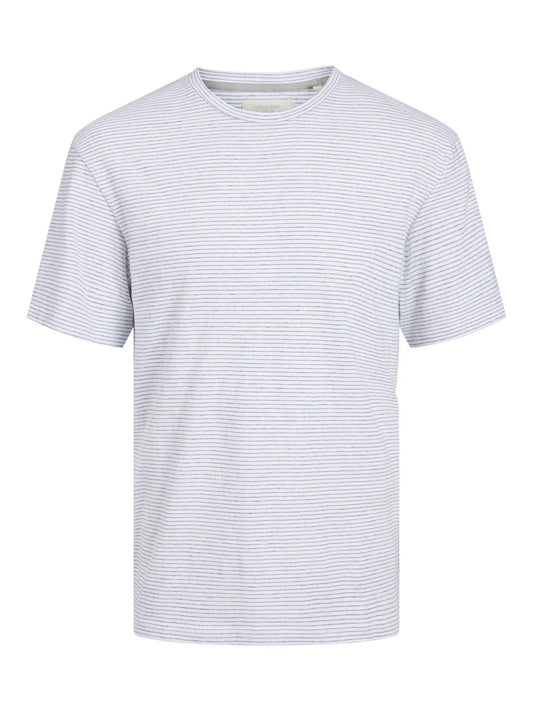 JPRCC T-Skjorte i Lin-blanding Hvit Striper