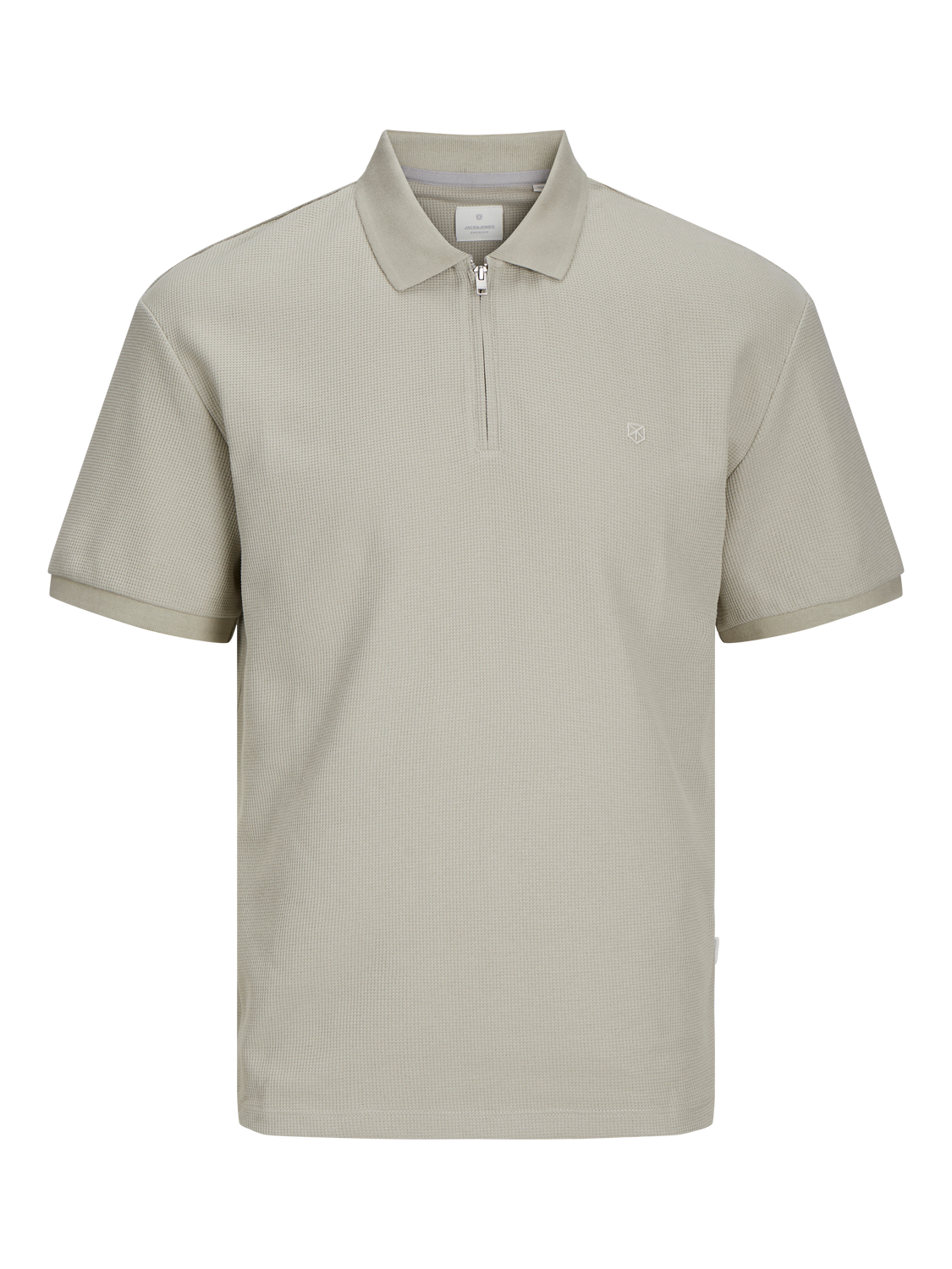 JPRCCJOHNNY Zip Polo T-Skjorte Beige