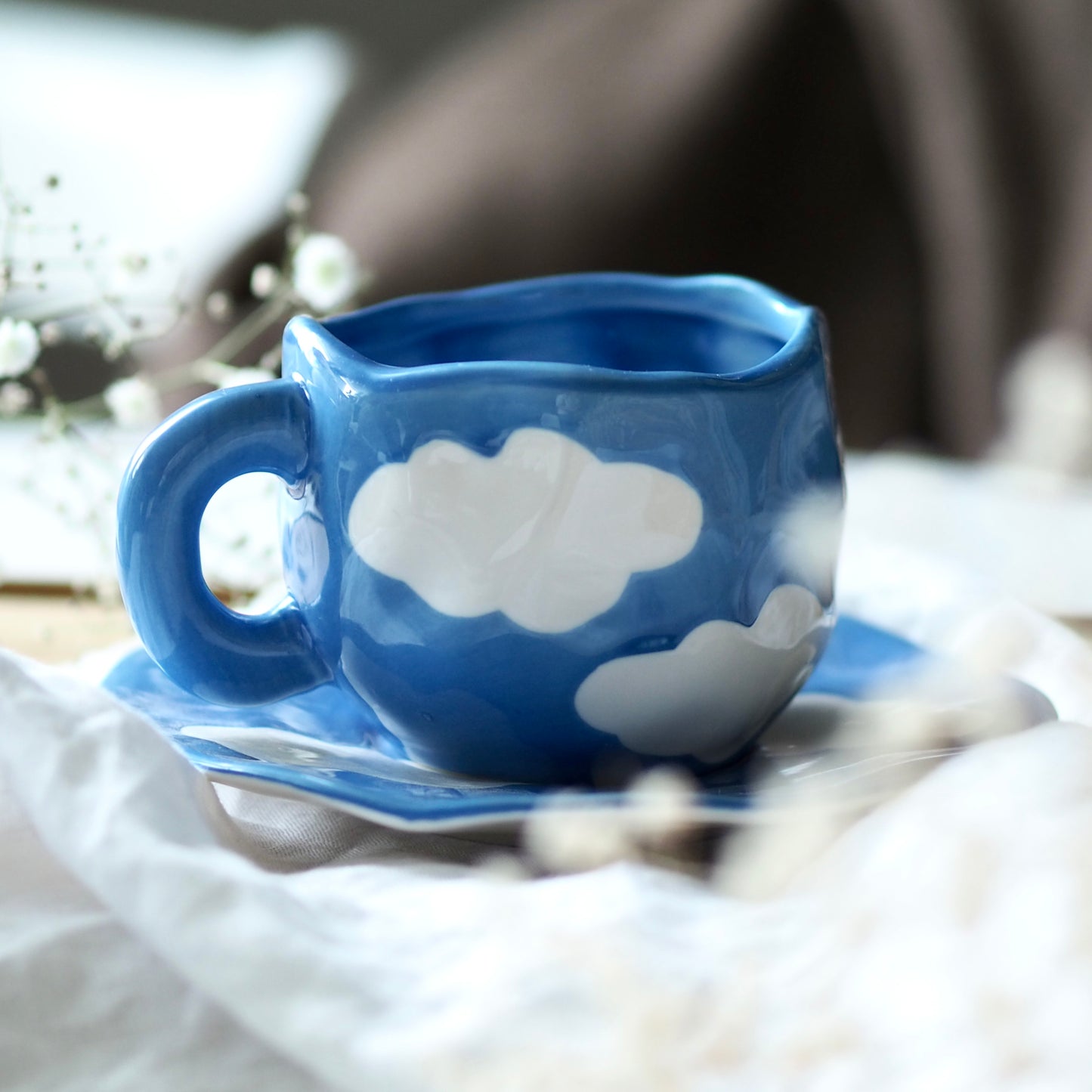 Hand painted Cloud Coffee Cup